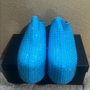Women's Studded Slip-On Mules in Bright Blue